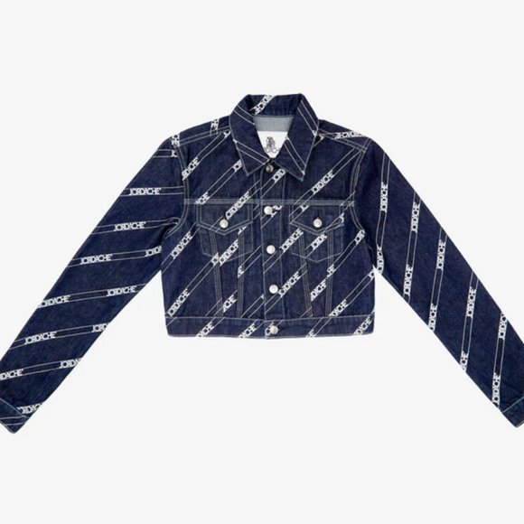 148. NEW! Women's Diagonal Logo Print Jacket - Picture 3 of 7